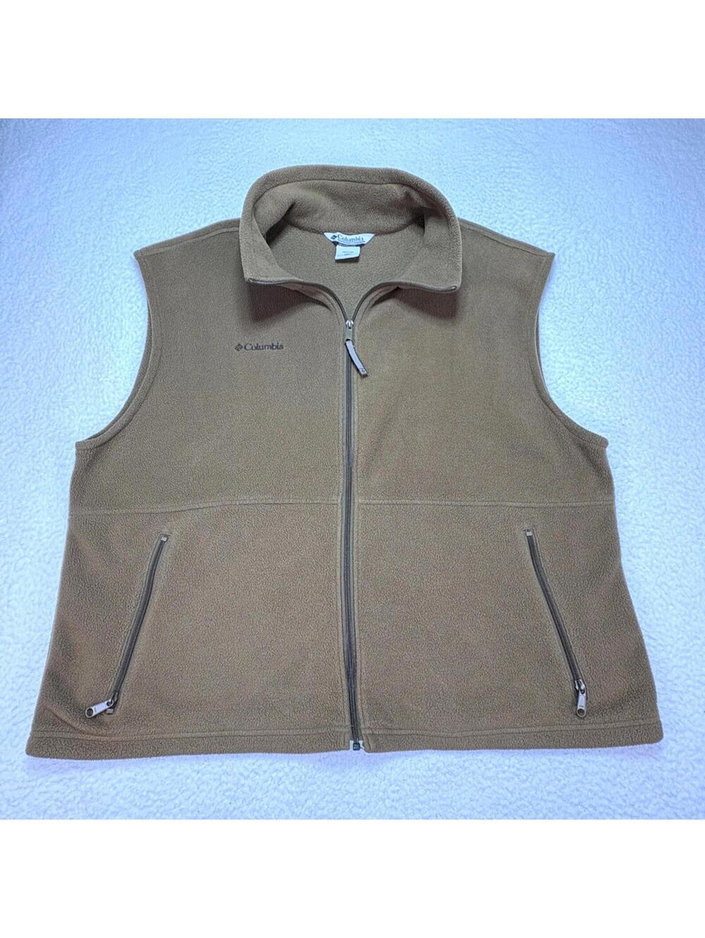 Columbia Sportwear Vest Men's Size 2XL Full Zip High Neck Forest Brown